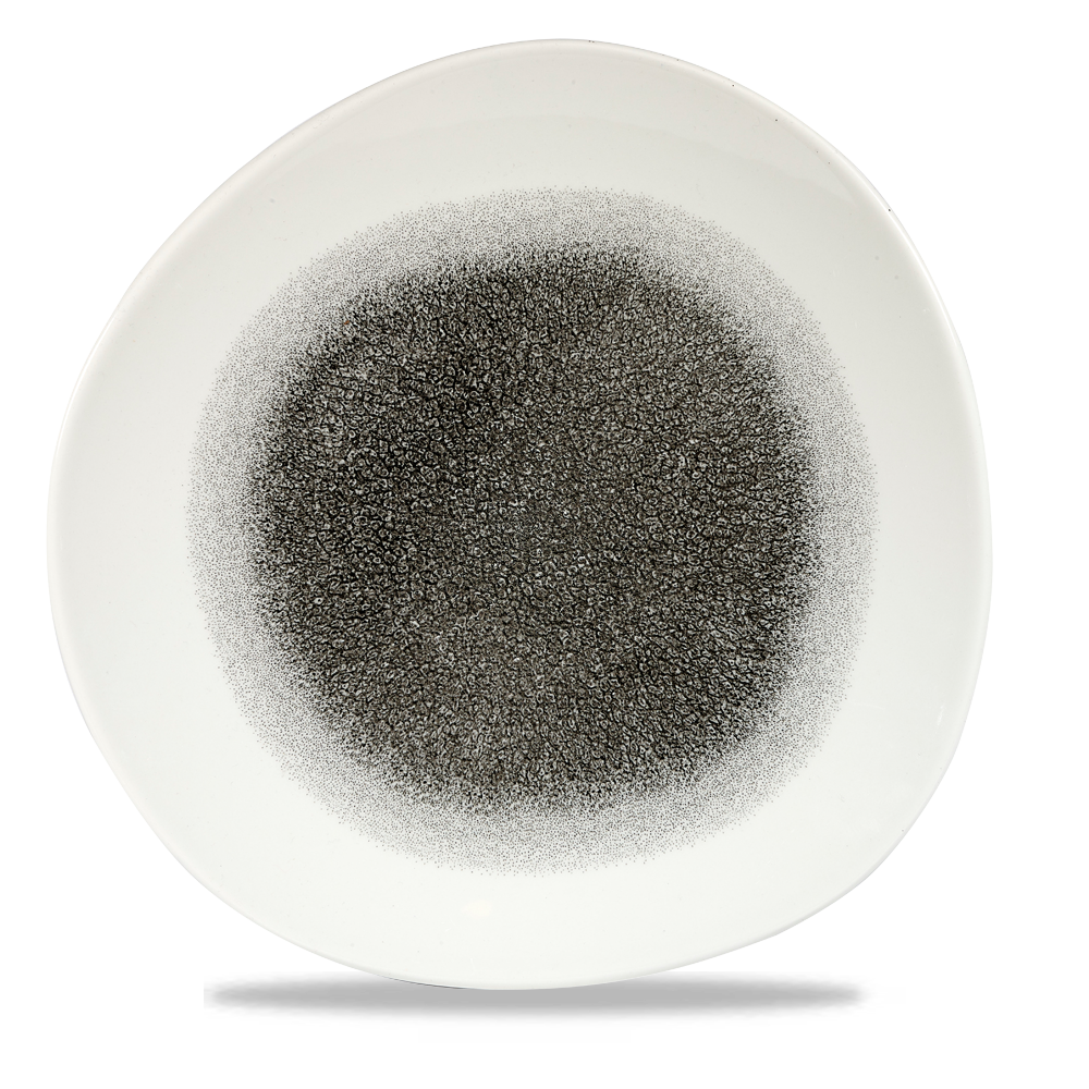 Raku Quartz Black Organic Plate 28.6cm