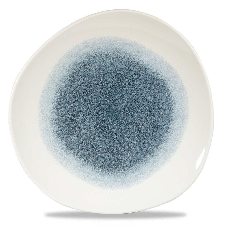 Raku Topaz Blue Organic Plate 28.6cm