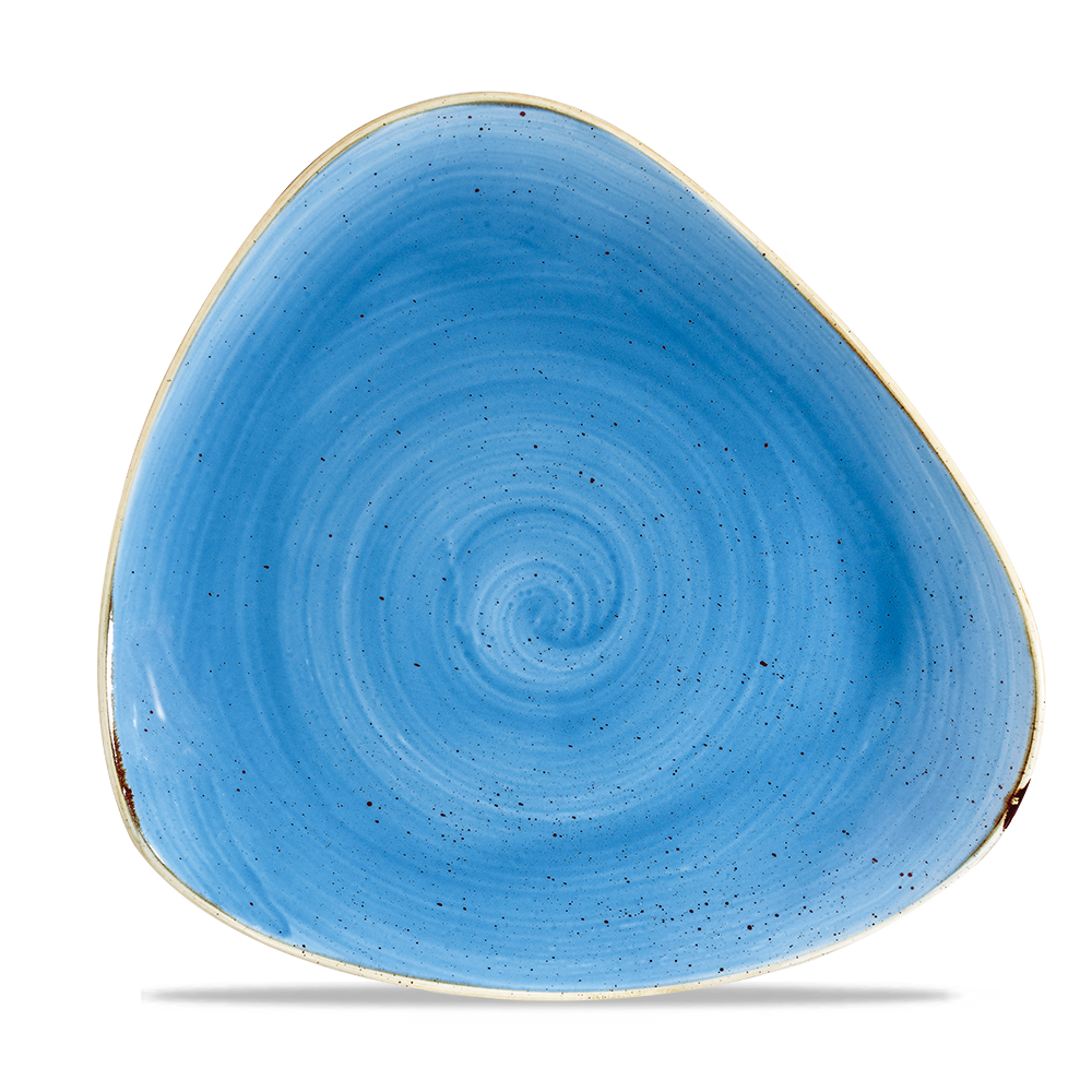 Cornflower Blue Triangle Plate 26.5cm