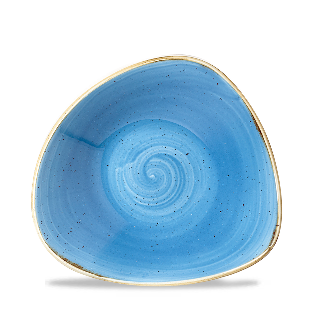 Cornflower Blue Triangle Bowl 18.5cm