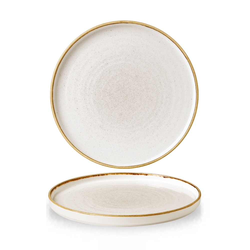 Rustic White 26cm Walled Plate Stonecast Churchill Churchill Home